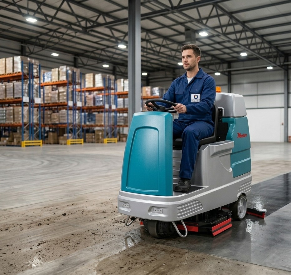 Limpieza industrial con maquinaria profesional Castemancha Servicios